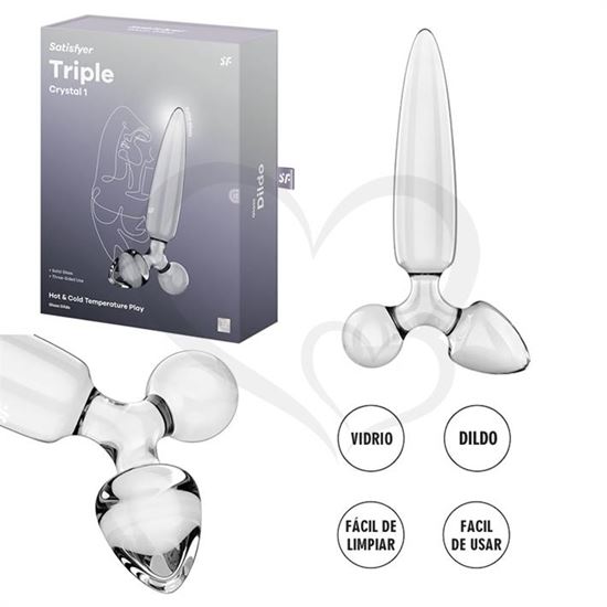 Triple Crystal 1 Dildo y plug de cristal